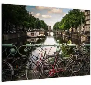 Favi Tablou cu bicicleta în oraș (70x50 cm) Ofertă