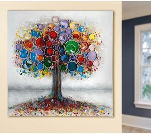Favi Tablou tree on meadow, multicolor, 80x3.5x80 cm Ofertă