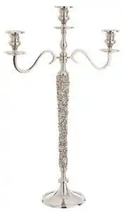 Favi Sfesnic cu 3 brate jewel, aluminiu, argintiu, 16x41x65 cm Ofertă