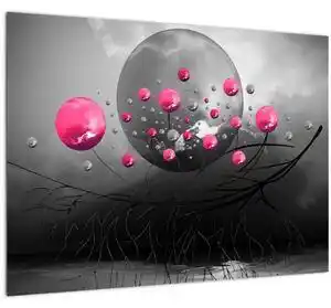 Tabloul cu bile abstracte roz (70x50 cm)