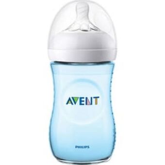 Altex Biberon philips avent natural scf035/17, flux lent, 0-12 luni, 260ml, bleu-alb Ofertă