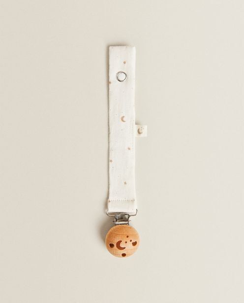 Zara Home Lanț suzetă cu clips din lemn și panglică din șifon Ofertă