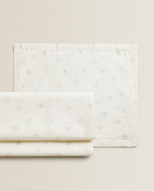 Zara Home Set de lenjerie mini-pătuț/coș cu păpădii Ofertă