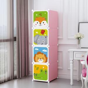 Favi Dulap modular copii, 4 compartimente, d4380, roz Ofertă