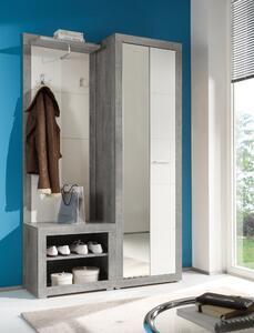 Favi Cuier cu oglinda stone 3, alb/beton, 120x37x194 cm Ofertă