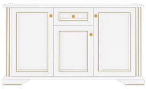 Favi Comoda white, alb/auriu, 3 usi si un sertar, 161x44,5x93 cm Ofertă