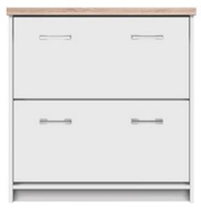 Favi Pantofar cu 2 nivele top mix alb, 80x27x85 cm Ofertă