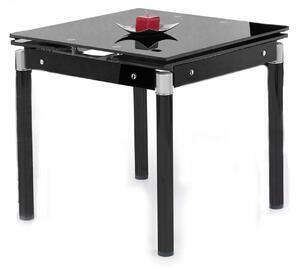 Favi Masa bucatarie extensibila din sticla neagra kent, 80/130x80x76 cm Ofertă