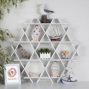 Favi Biblioteca hexbeyaz-m, alb, carton ondulat 100%, 70x67x11 cm Ofertă