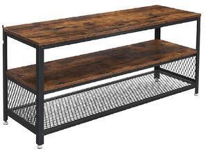 Favi Masuta tv cu 2 rafturi, design industrial, maro Ofertă