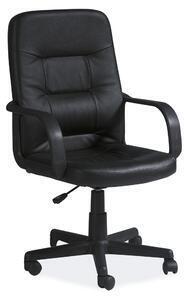 Favi Scaune birou din piele negru q-084, inaltime reglabila, 59x45x98/108 Ofertă