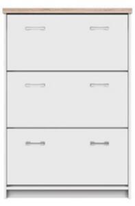 Favi Pantofar cu 3 nivele top mix alb, 80x27x121 cm Ofertă