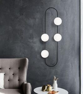 Favi Lampa de perete 4901, 4 becuri, metal/sticla, negru/alb, 124x40x30 cm Ofertă