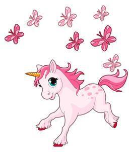 Favi Autocolant de perete ambiance unicorn and papillons Ofertă