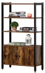 Favi Homcom biblioteca modern stil industrial 3 rafturi si dulap, casa si birou Ofertă