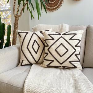 Favi Set 2 huse de perna rustica pillow set cover, alb/negru, bumbac/lana Ofertă