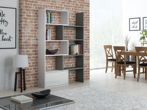 Favi Biblioteca paco, alb/gri, 74/130x29x187,5 cm Ofertă