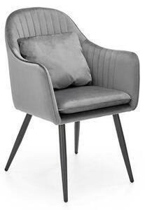 Favi Scaun k464, stofa catifelata gri, 58x59x84 cm Ofertă