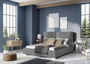 Favi Pat tapitat cu stofa waterproof, somiera rabatabila cu spatiu de depozitare, kusone gri, 200 x 160 cm Ofertă