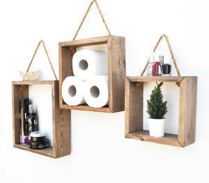 Favi Set rafturi aa138, 3 bucati, 100% lemn de molid, 33x33x9 cm Ofertă