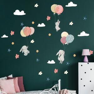 Favi Autocolante de perete pentru camera copiilor ambiance flying rabbits Ofertă
