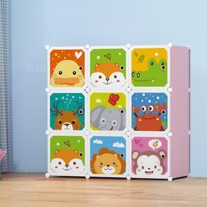 Favi Dulap modular copii, 9 compartimente, d4388, roz Ofertă