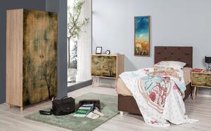 Favi Dulap stil - 729, din pal melaminat, imprimeu, 90x52x192 cm Ofertă