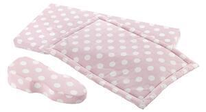 Favi Set 3 piese cu saltea si pernuta pentru adormit bebelusii babystraw dots pink Ofertă