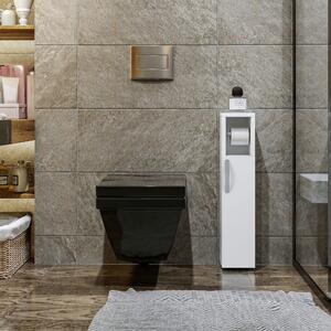 Favi Dulap de baie star, din pal melaminat, alb, 15x12x65 cm Ofertă