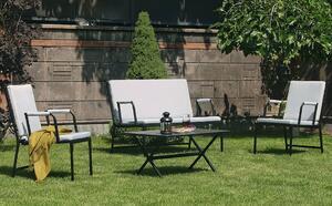Favi Set de gradina alfa, 5 piese, metal, gri/negru, 125x86x55 cm Ofertă