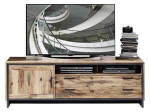 Favi Comoda tv din pal, cu 2 sertare si 1 usa pato large natural / grafit, l184xa45xh61 cm Ofertă