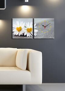 Favi Tablou cu ceas de perete decorativ din panza 2 bucati 2p2828cs-1, panz Ofertă