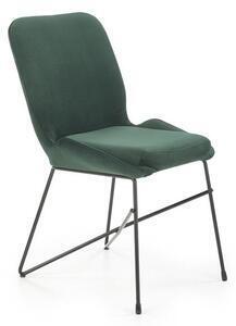 Favi Scaun tapitat cu stofa si picioare metalice, kai-454 velvet verde inchis / negru, l46xa55xh83 cm Ofertă