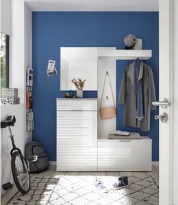 Favi Dulap alb pentru hol cu oglinda lino, 140x38x190 cm Ofertă