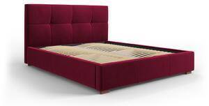 Favi Pat sage visiniu cu tapiterie din catifea si lada depozitare 140x200 Ofertă