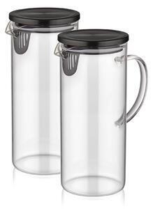 Favi Cana de sticla cu capac sse0017, sticla borosilicat 100%, 10,5x10,5x21 Ofertă
