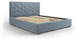 Favi Pat seri albastru cu tapiterie din catifea si lada depozitare 140x200 Ofertă