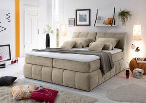 Favi Pat boxspring toledo premium 180x200 cm, bej - soro 23, cu saltea, top Ofertă