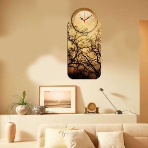 Favi Ceas de perete yms-25, 2 piese, mdf, peisaj tomnatic, 68x32 cm Ofertă