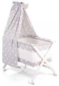 Favi Patut din lemn cassy x cot grey cu saltea si lenjerie Ofertă