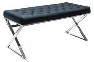 Favi Banca tapitata cu stofa neagra onyx 100x46x48cm Ofertă