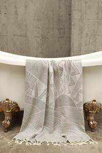 Favi Prosop de plaja hanzade, 100x180 cm, material bumbac, gri Ofertă