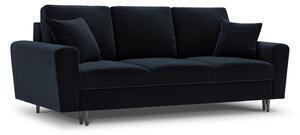Favi Canapea extensibila 3 locuri moghan cu tapiterie din catifea, picioare din metal negru, albastru inchis Ofertă