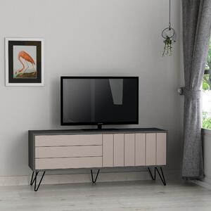 Favi Comoda tv picadilly, din pal melaminat, gri antracit/light mocha, 139x Ofertă
