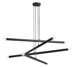Favi Lustra din metal negru cu 8 becuri tubo, 105 cm Ofertă