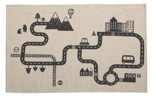 Favi Covor din bumbac organic pentru copii kave home nisi, 75 x 120 cm, bej - negru Ofertă