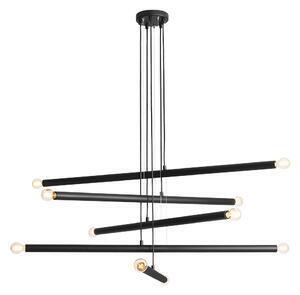 Favi Lustra din metal negru cu 10 becuri tubo, 105 cm Ofertă