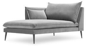 Favi Otoman agate, cotiera pe partea stanga cu picioare din metal negru, gri deschis Ofertă