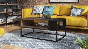 Favi Lynx stejar maro/negru - măsuță modernă de cafea loft Ofertă