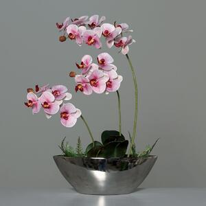 Favi Orhidee artificiala alb-roz in ghiveci - 54 cm Ofertă